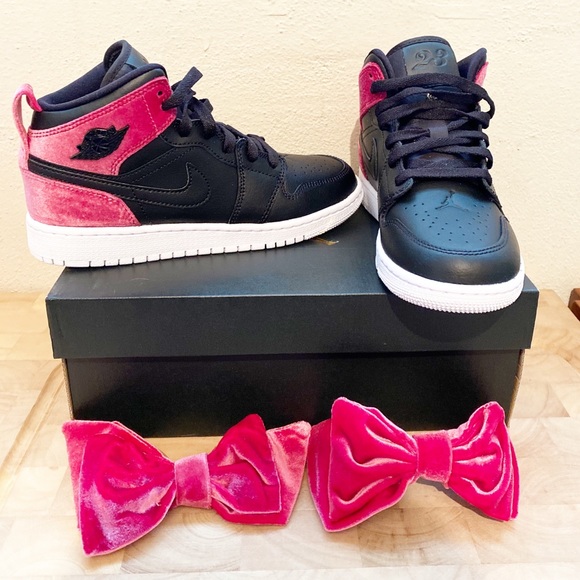 jordans with velvet bow